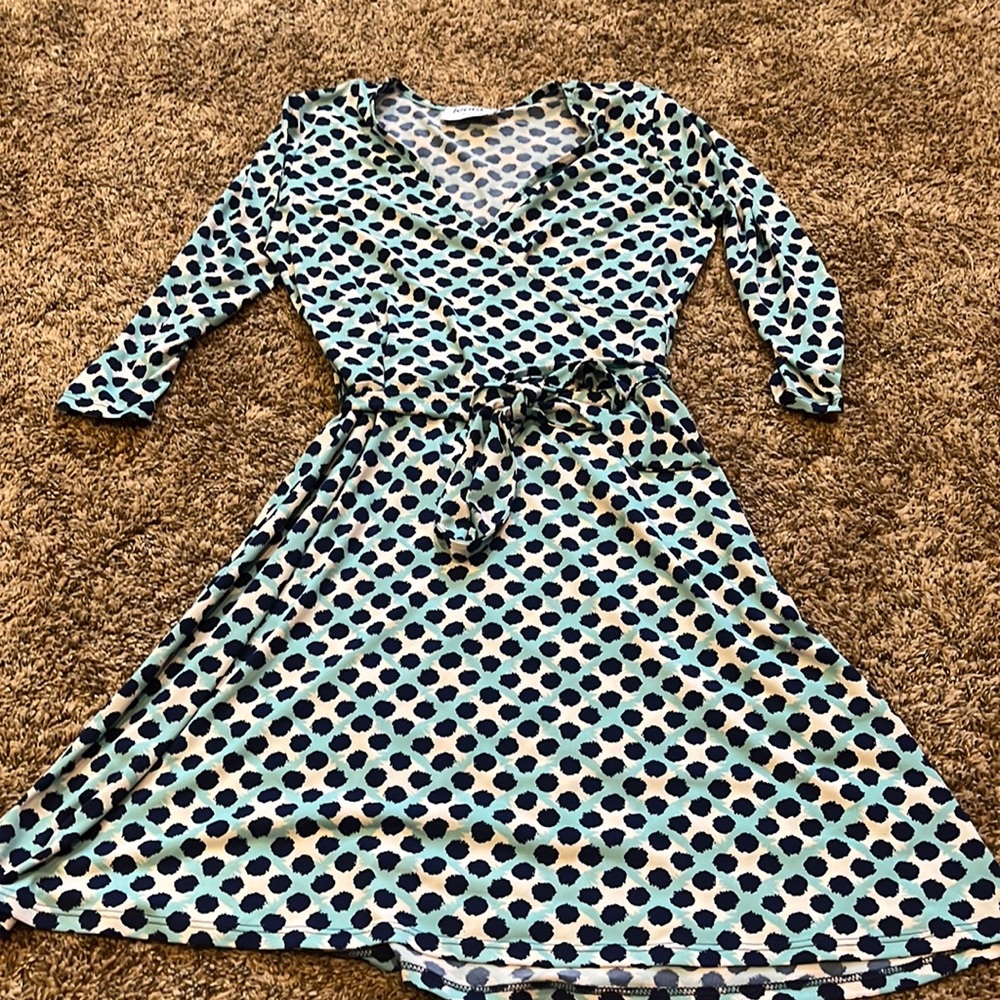 Blue polka dot dress